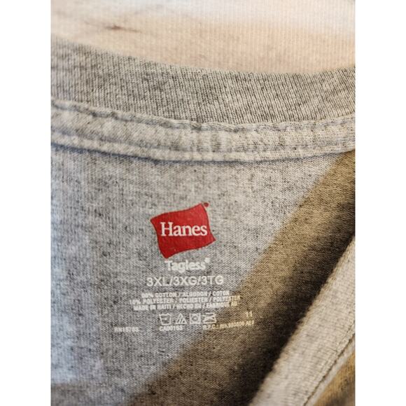 Hanes Tagless Men's Gray 2nd Amendment Crew Neck Short Sleeve T-Shirt Size 3XL - Picture 3 of 5